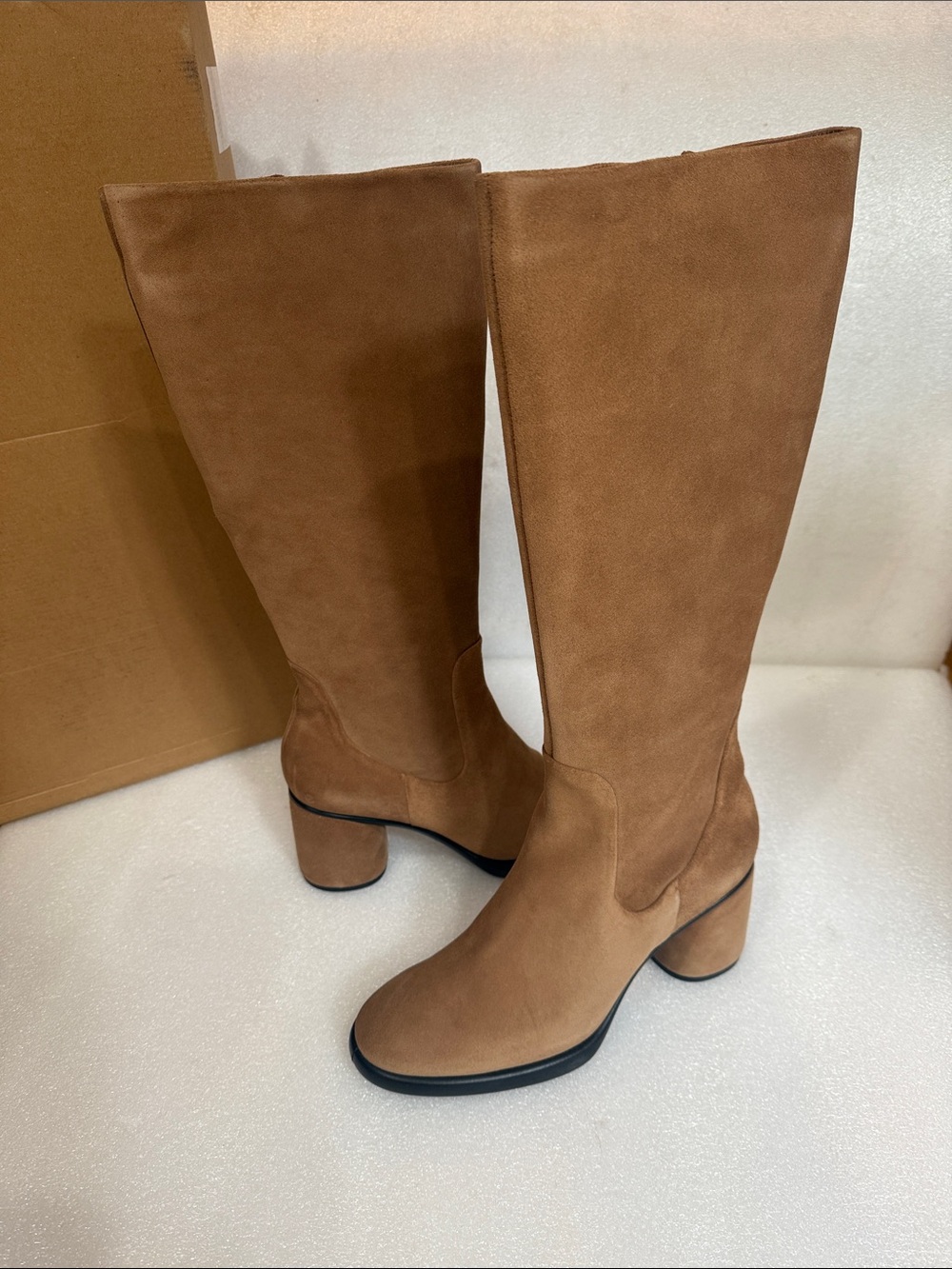 ECCO Women's Sculpted Luxury Tall Knee High Boot, CAMEL SUEDE 10-10.5